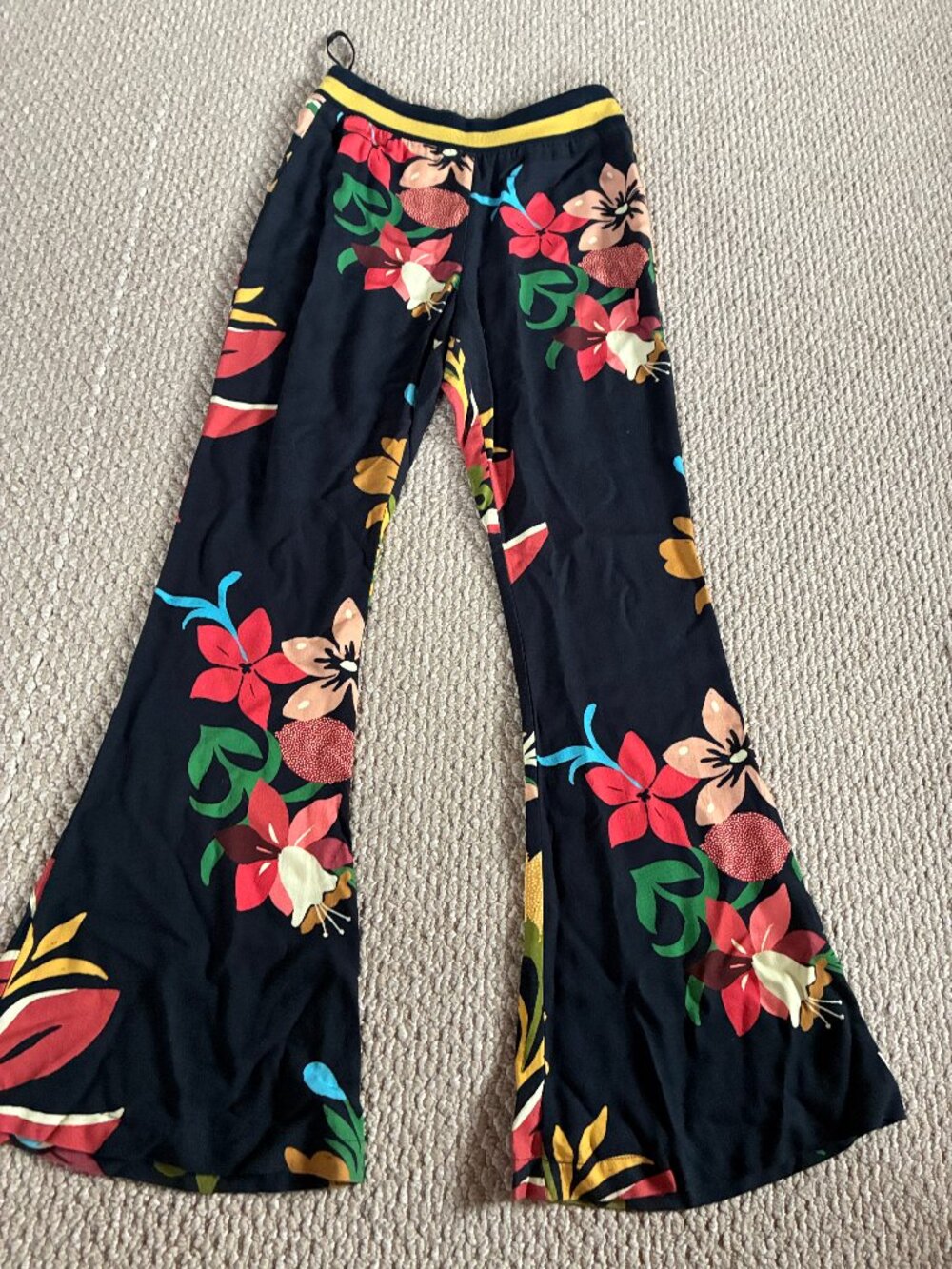 Farm Rio Calla Flared Pants XS Anthropologie Favorite